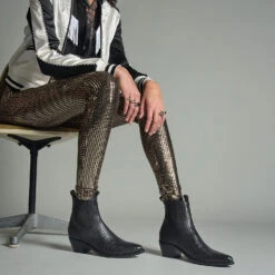 Addison – Black Snakeskin Leather Chelsea Boots 15 Addison – Black Snakeskin Leather Chelsea Boots -Straight To Hell Addison Womens Black Leather Snakeskin Chelsea Boot