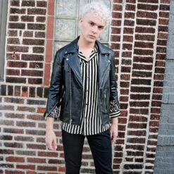 Bristol Lightweight – Leopard Print Lining – Leather Jacket -Straight To Hell Bristol Light Mens Leather Jacket