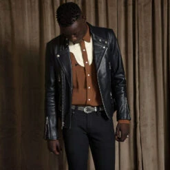 Calvera – Reptile Print Leather Belt (Size 28, 30) -Straight To Hell Calvera Reptile Mens Belt