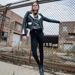 Commando – Black And White (Size XS, 3XL) -Straight To Hell Commando Black White Womens Leather Jacket