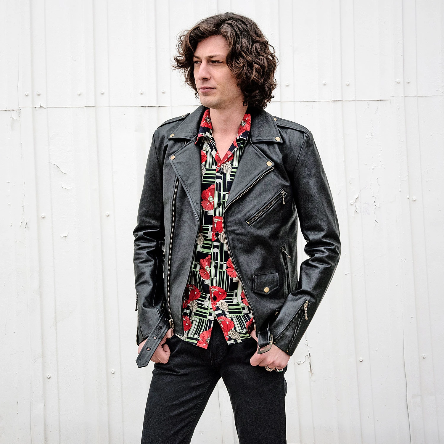 Commando Long – For Tall Men – Black And Brass Leather Jacket (Size 38, 40, 44, 46, 48) 11 Commando Long – For Tall Men – Black And Brass Leather Jacket (Size 38, 40, 44, 46, 48) - Image 11