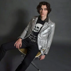 Commando – Silver Leather Jacket (Size 34, 36S, 36, 48, 54) -Straight To Hell DSC 7424