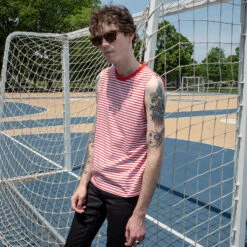 Diego – Red And White Striped Tank Top (Size XS, S, M, L, XL, 2XL) 11 Diego – Red And White Striped Tank Top (Size XS, S, M, L, XL, 2XL) -Straight To Hell Diego Red White Mens Tank