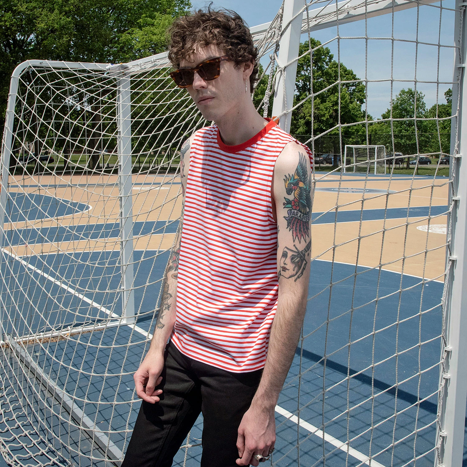 Diego – Red And White Striped Tank Top (Size XS, S, M, L, XL, 2XL) 6 Diego – Red And White Striped Tank Top (Size XS, S, M, L, XL, 2XL) - Image 6