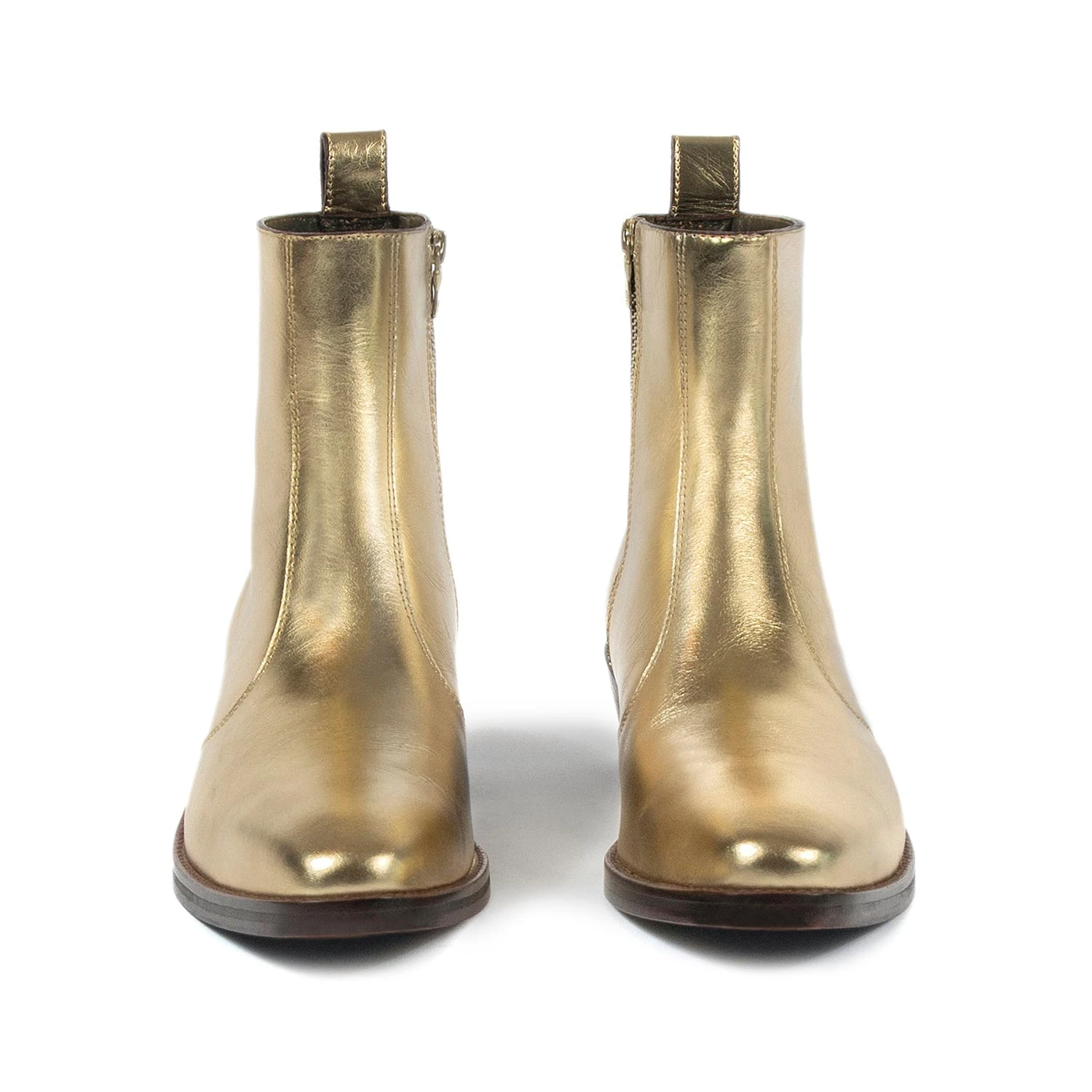 Richards – Gold Leather Zip Boots 4 Richards – Gold Leather Zip Boots - Image 4