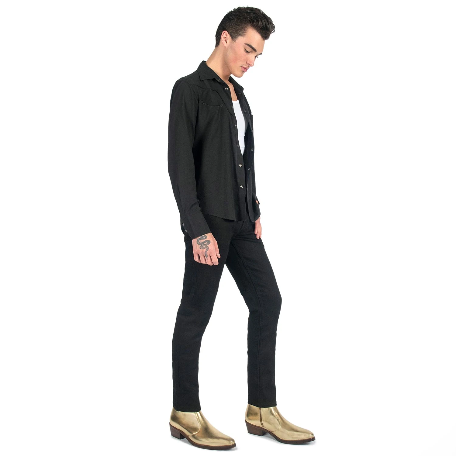 Richards – Gold Leather Zip Boots 7 Richards – Gold Leather Zip Boots - Image 7