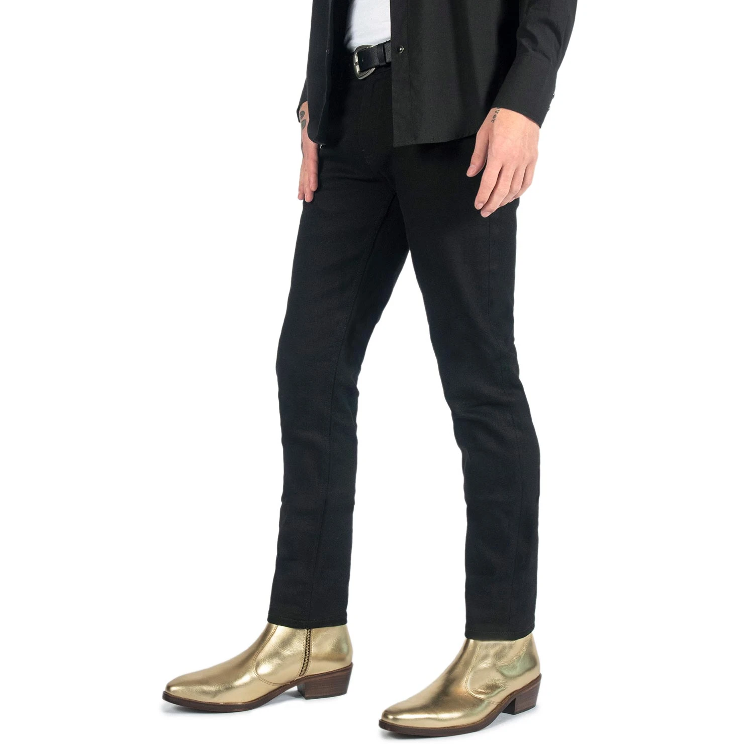 Richards – Gold Leather Zip Boots 6 Richards – Gold Leather Zip Boots - Image 6