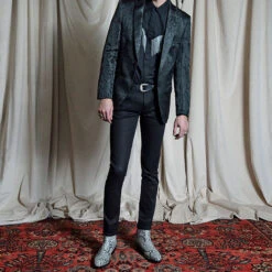 Richards – Grey Snakeskin Leather Zip Boots -Straight To Hell Richads Grey Snakeskin Mens Leather Boot