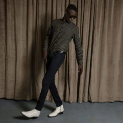 Richards – Cream Leather Zip Boots 13 Richards – Cream Leather Zip Boots -Straight To Hell Richards Cream Mens Leather Boot