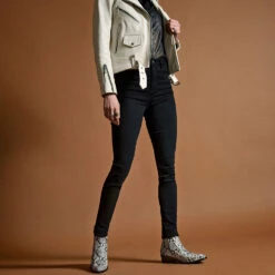 Richards – Grey Snakeskin Leather Zip Boots (Size 5.5, 6.5) -Straight To Hell Richards Womens Gray Snakeskin Boot