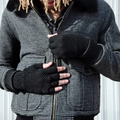 Rollers – Black Fingerless Gloves 7 Rollers – Black Fingerless Gloves -Straight To Hell Rollers Mens Gloves