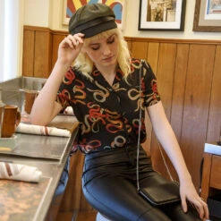 Snake Dance Blues – Snake Motif Print Shirt (Size XS, 3XL) 11 Snake Dance Blues – Snake Motif Print Shirt (Size XS, 3XL) -Straight To Hell Snake Dance Ladies