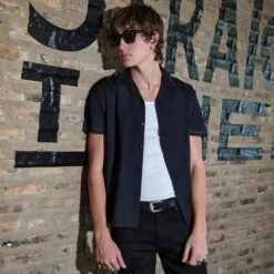 Ace Face – Black And Red Contrast Stitched Shirt (Size S, M, 2XL) -Straight To Hell ace fac blk red thumb