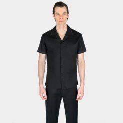 Ace Face – Black And Red Contrast Stitched Shirt (Size S, M, 2XL) -Straight To Hell ace fac blk red w 2