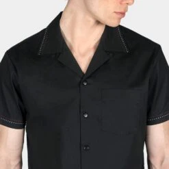 Ace Face – Black And Red Contrast Stitched Shirt (Size S, M, 2XL) -Straight To Hell ace fac blk red w 5