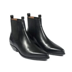 Addison – Black Leather Chelsea Boots (Size 7, 7.5, 8.5, 9, 9.5, 10, 10.5, 11, 12, 13, 14) -Straight To Hell add blk res men w 3