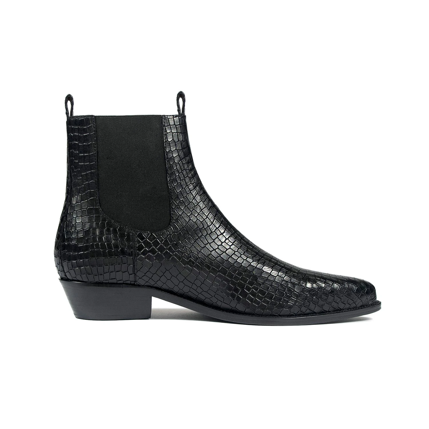 Addison – Black Snakeskin Leather Chelsea Boots (Size 7, 10.5, 11, 13, 14) 1 Addison – Black Snakeskin Leather Chelsea Boots (Size 7, 10.5, 11, 13, 14)