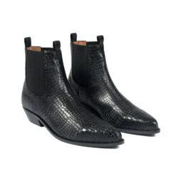Addison – Black Snakeskin Leather Chelsea Boots (Size 7, 10.5, 11, 13, 14) 9 Addison – Black Snakeskin Leather Chelsea Boots (Size 7, 10.5, 11, 13, 14) -Straight To Hell add blk sna res men w 3