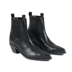 Addison – Black Snakeskin Leather Chelsea Boots 10 Addison – Black Snakeskin Leather Chelsea Boots -Straight To Hell add blk sna wom w 3