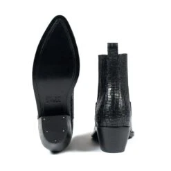 Addison – Black Snakeskin Leather Chelsea Boots 12 Addison – Black Snakeskin Leather Chelsea Boots -Straight To Hell add blk sna wom w 5