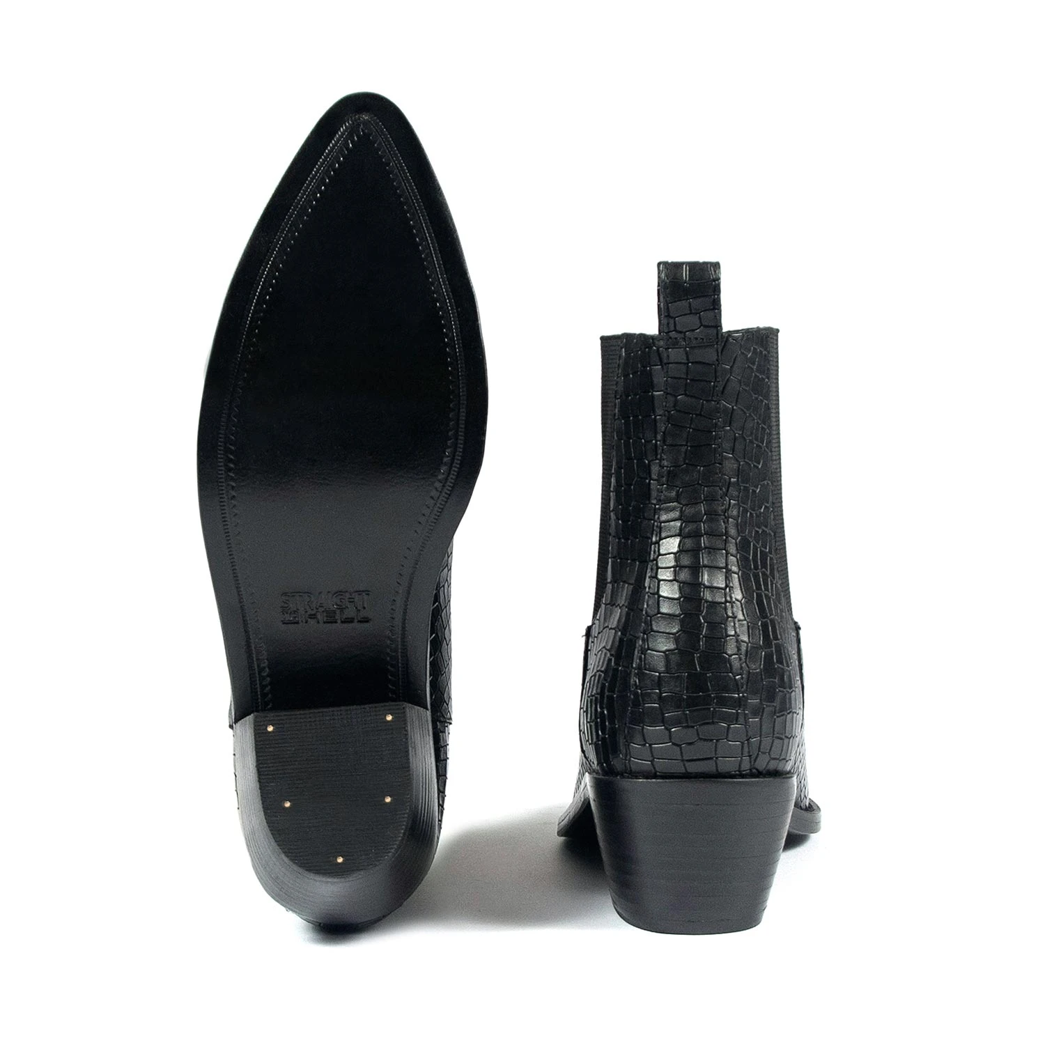 Addison – Black Snakeskin Leather Chelsea Boots 5 Addison – Black Snakeskin Leather Chelsea Boots - Image 5