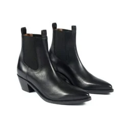 Addison – Black Leather Chelsea Boots -Straight To Hell add blk wom w 3