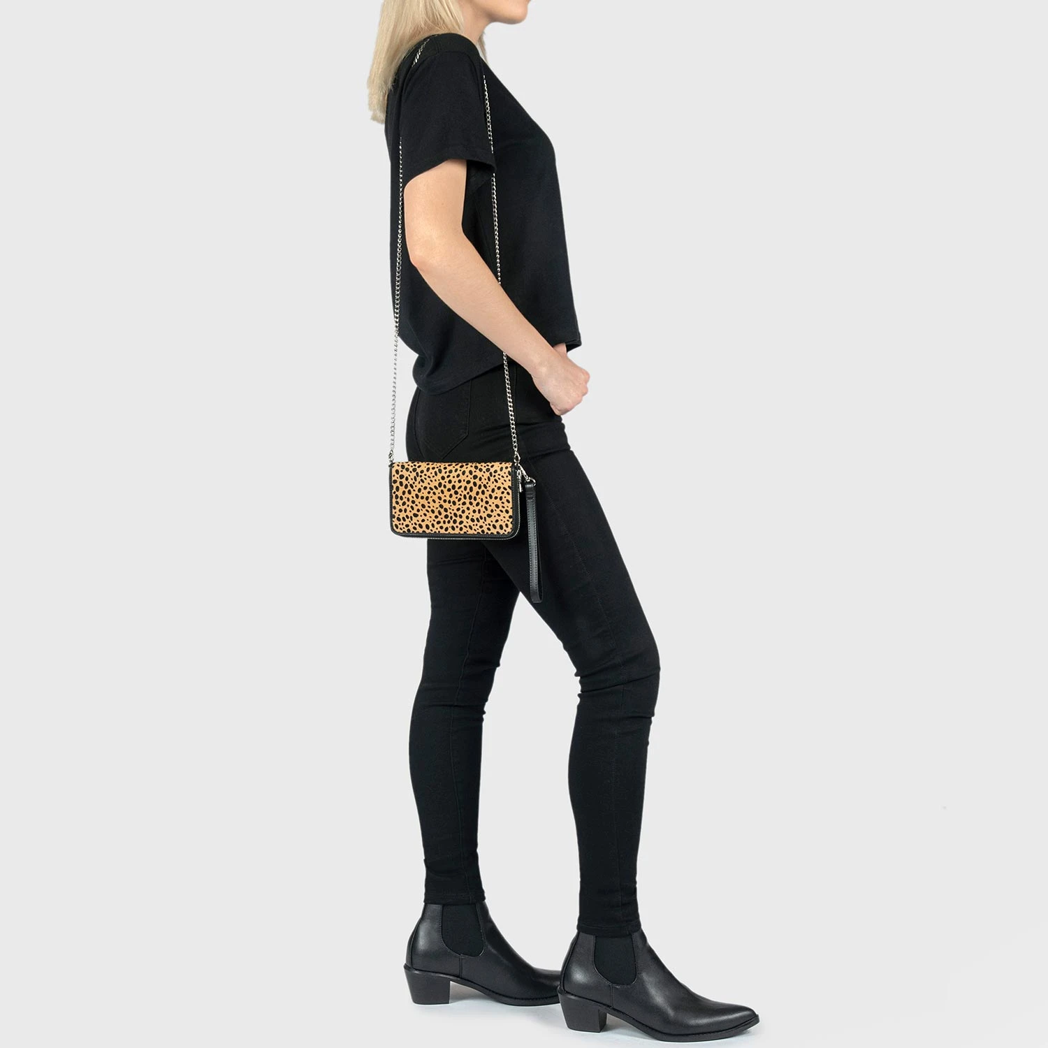 Adeline – Cheetah Leather – 3 In 1 Clutch, Purse, Belt Bag 3 Adeline – Cheetah Leather – 3 In 1 Clutch, Purse, Belt Bag - Image 3