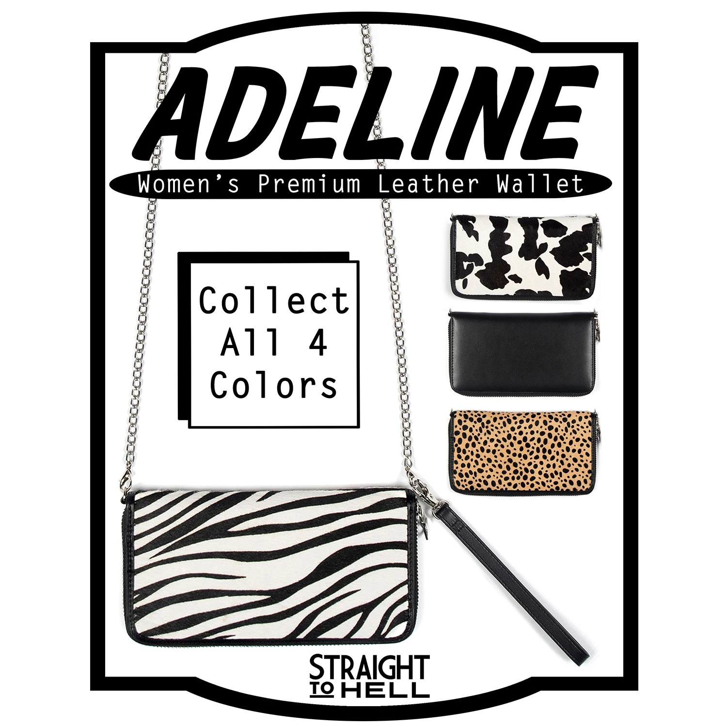 Adeline – Zebra Leather – 3 In 1 Clutch, Purse, Belt Bag 10 Adeline – Zebra Leather – 3 In 1 Clutch, Purse, Belt Bag - Image 10