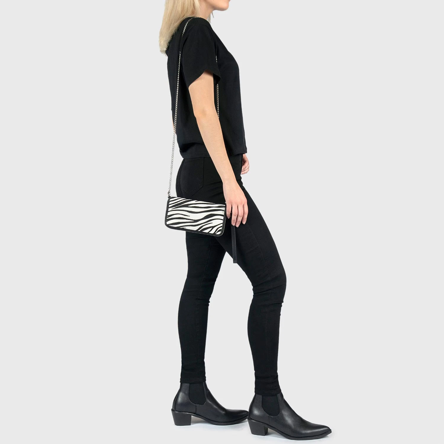 Adeline – Zebra Leather – 3 In 1 Clutch, Purse, Belt Bag 3 Adeline – Zebra Leather – 3 In 1 Clutch, Purse, Belt Bag - Image 3