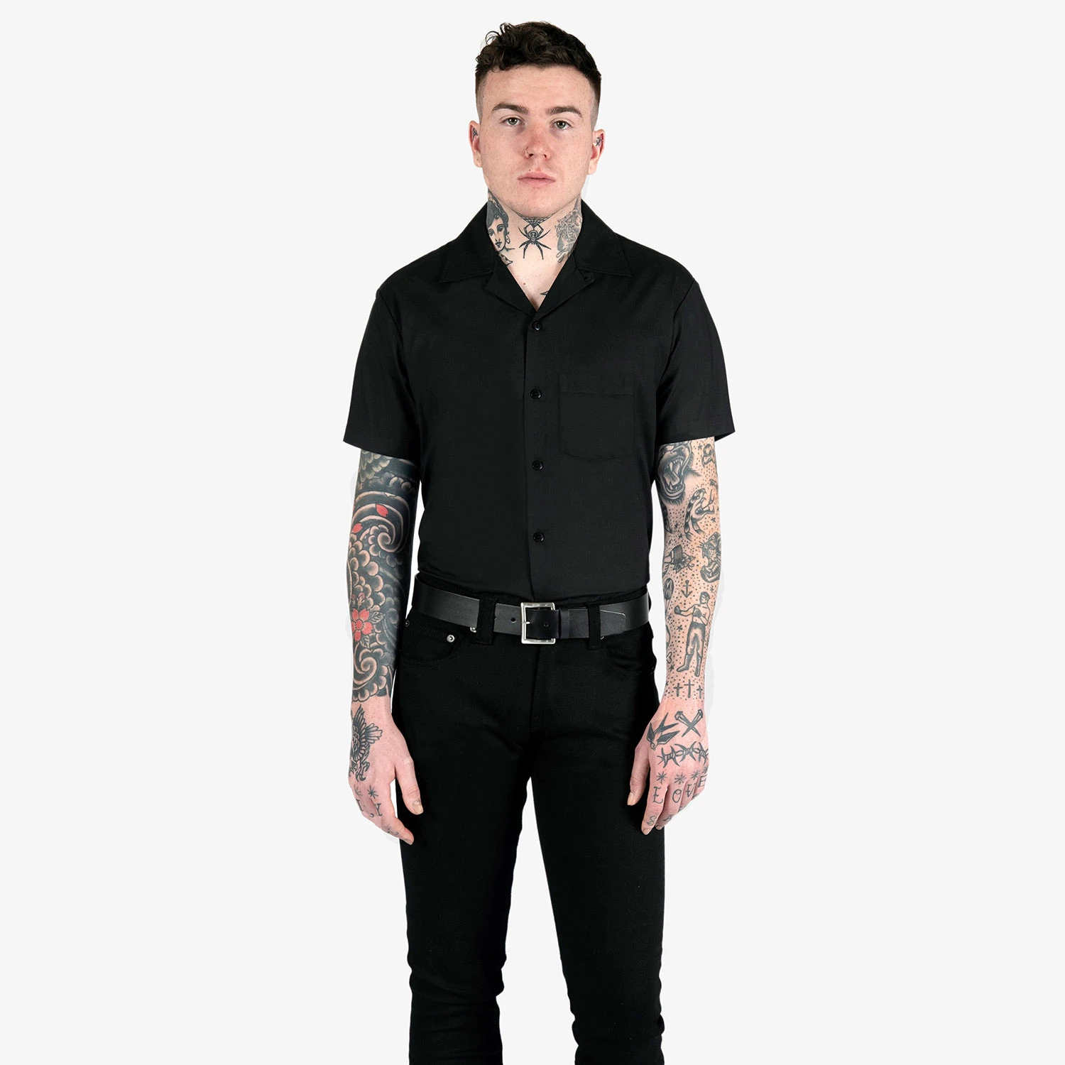 All The Trouble – Black With Gold Piping Shirt (Size XS, L, 2XL, 3XL) 2 All The Trouble – Black With Gold Piping Shirt (Size XS, L, 2XL, 3XL) - Image 2