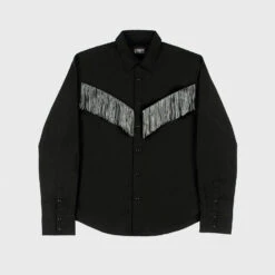 Around Town – Black And Grey Fringe Western Shirt