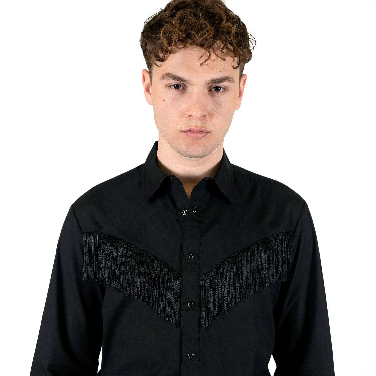 Around Town – Black Fringe Western Shirt 4 Around Town – Black Fringe Western Shirt - Image 4