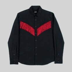 Around Town – Black And Red Fringe Western Shirt (Size S, M, L, 3XL, 4XL)