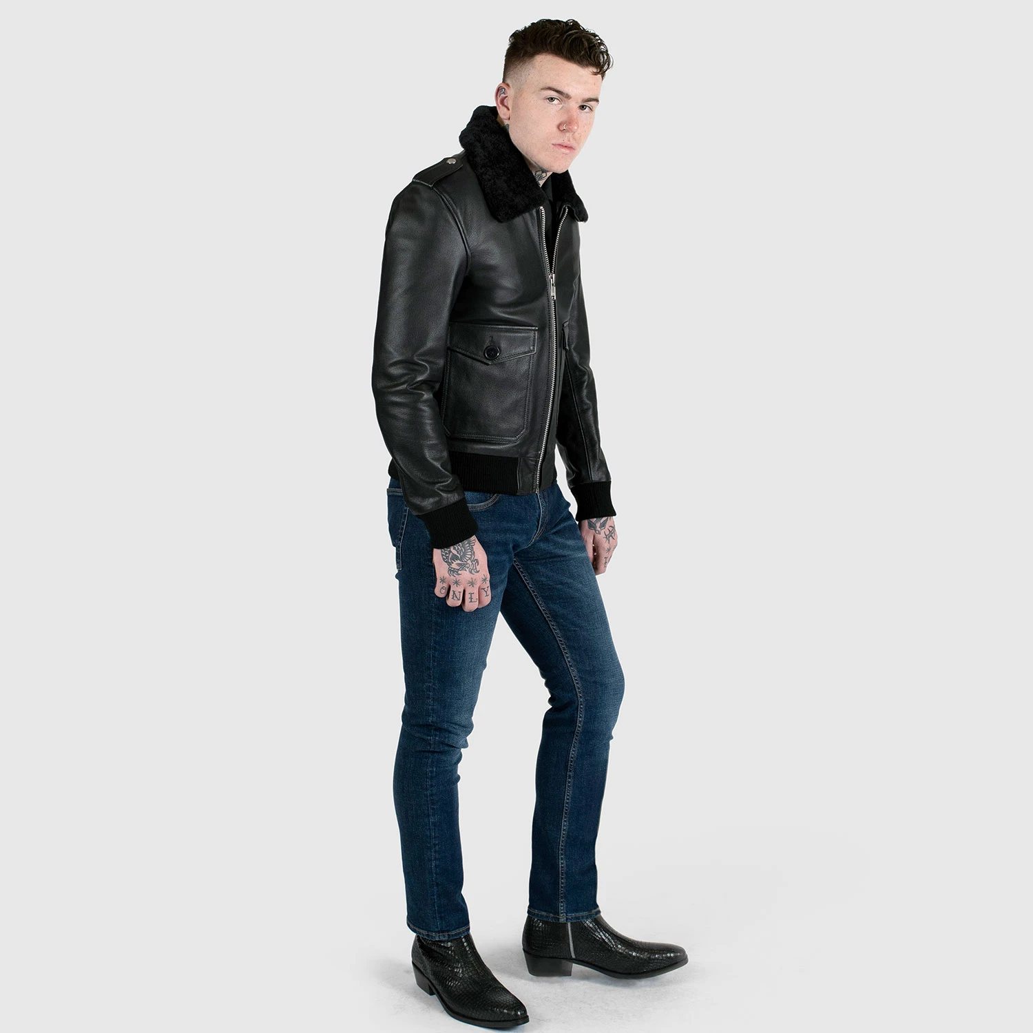 Avondale – Leather Flight Jacket (Size 34S, 36S, 36, 38S, 38, 40, 42, 52, 54) 3 Avondale – Leather Flight Jacket (Size 34S, 36S, 36, 38S, 38, 40, 42, 52, 54) - Image 3