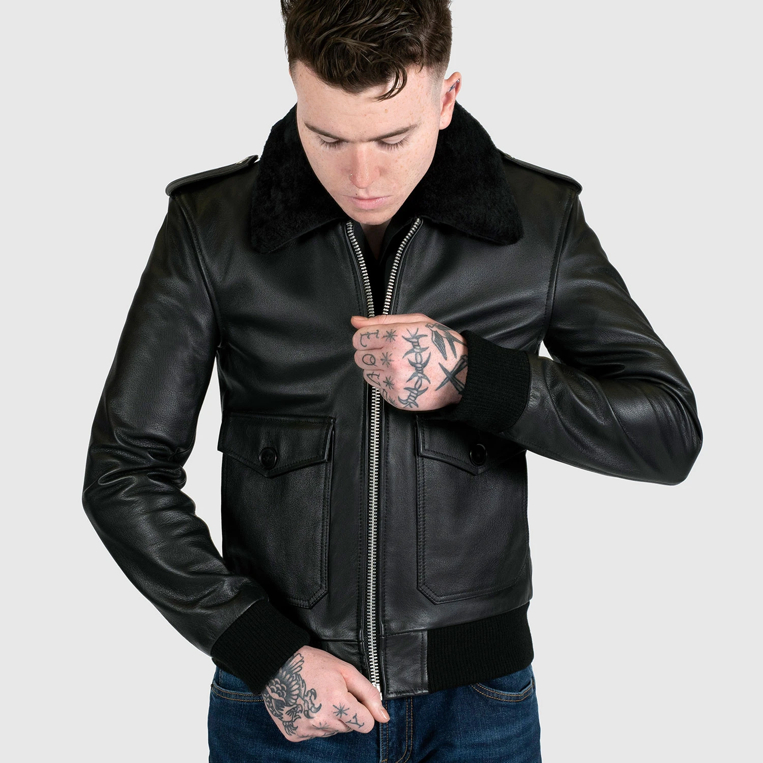 Avondale – Leather Flight Jacket (Size 34S, 36S, 36, 38S, 38, 40, 42, 52, 54) 5 Avondale – Leather Flight Jacket (Size 34S, 36S, 36, 38S, 38, 40, 42, 52, 54) - Image 5