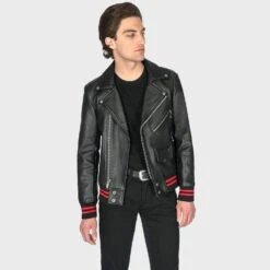 Baron – Black And Red Leather Jacket -Straight To Hell bar blk red men 2022 w 4