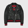 Baron – Black And Red Leather Jacket (Size XS, S)