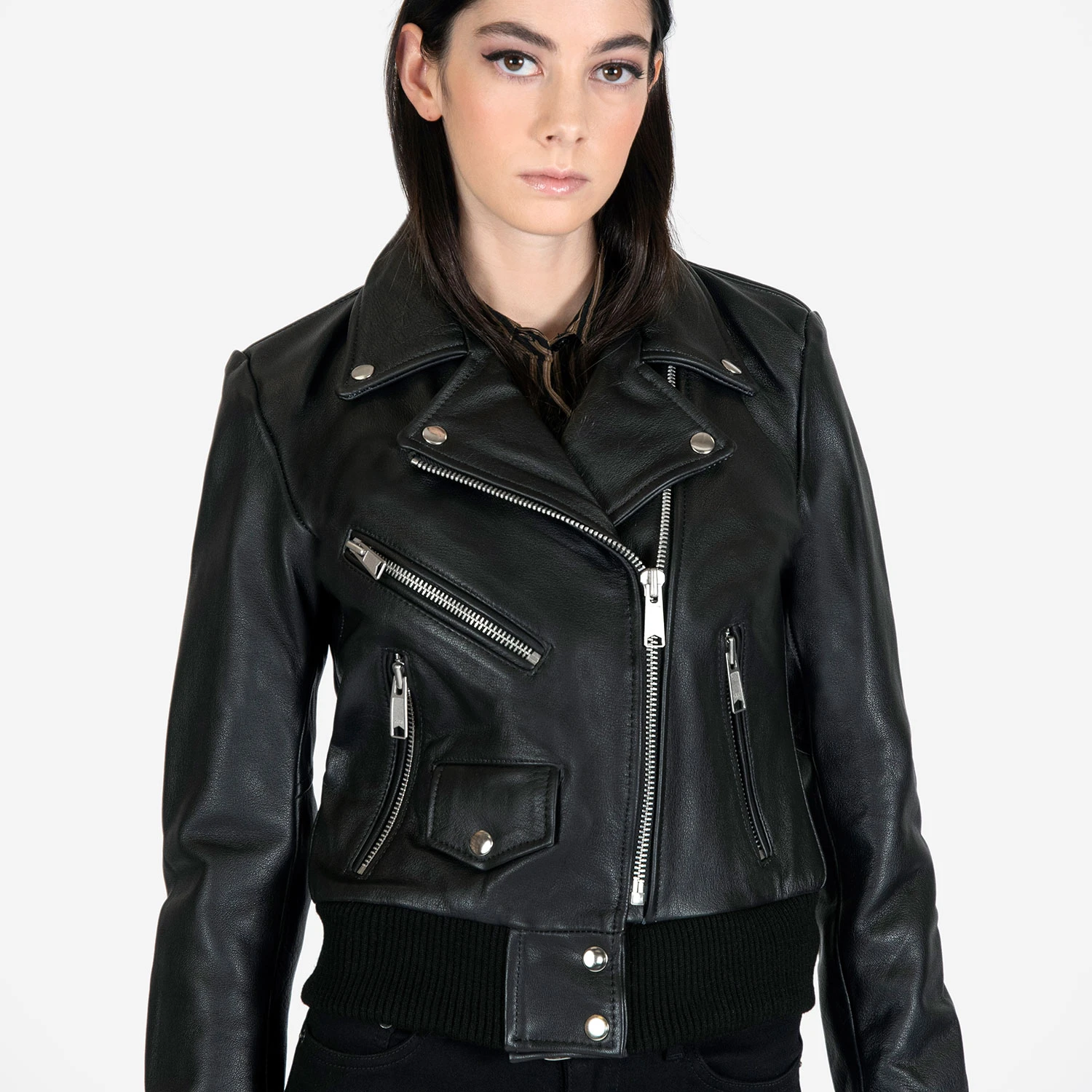 Baron – Black Leather Jacket (Size XS, S, M, XL, 2XL) 5 Baron – Black Leather Jacket (Size XS, S, M, XL, 2XL) - Image 5
