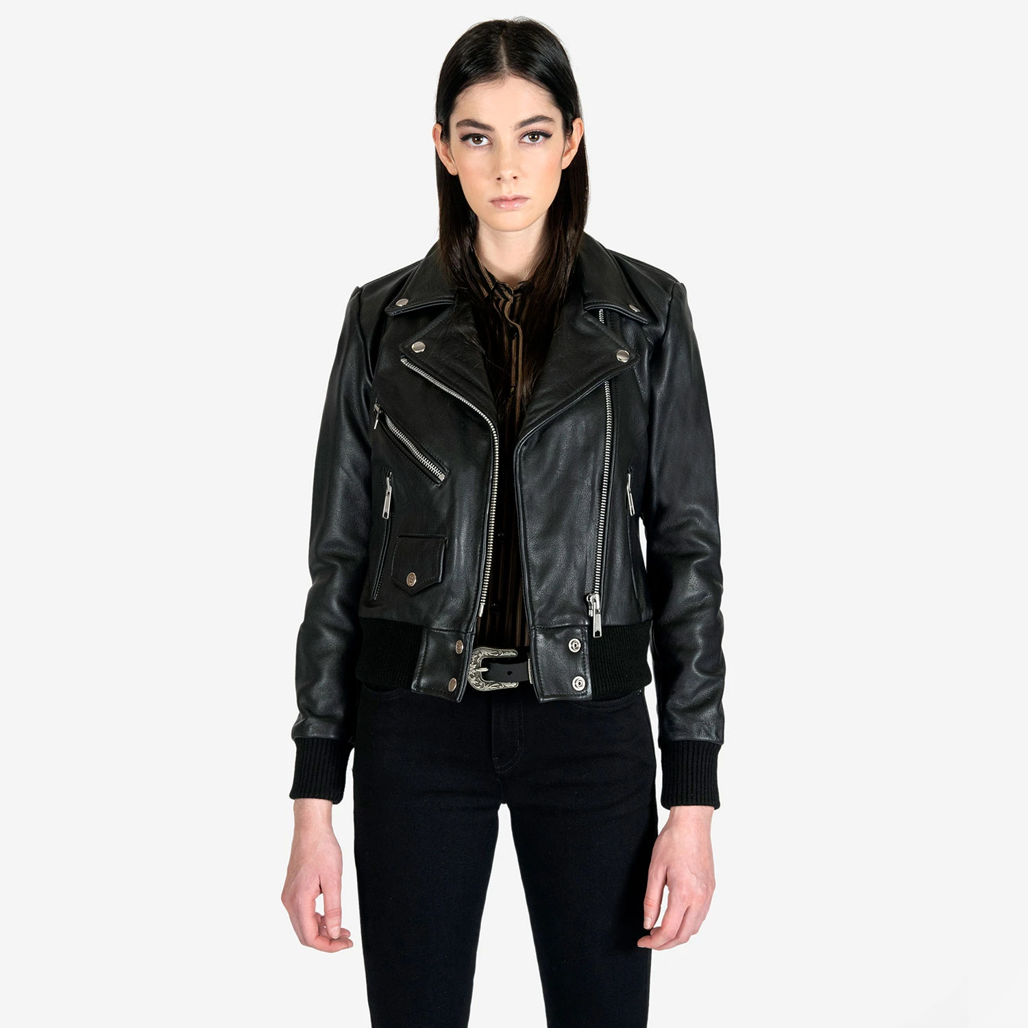 Baron – Black Leather Jacket (Size XS, S, M, XL, 2XL) 2 Baron – Black Leather Jacket (Size XS, S, M, XL, 2XL) - Image 2