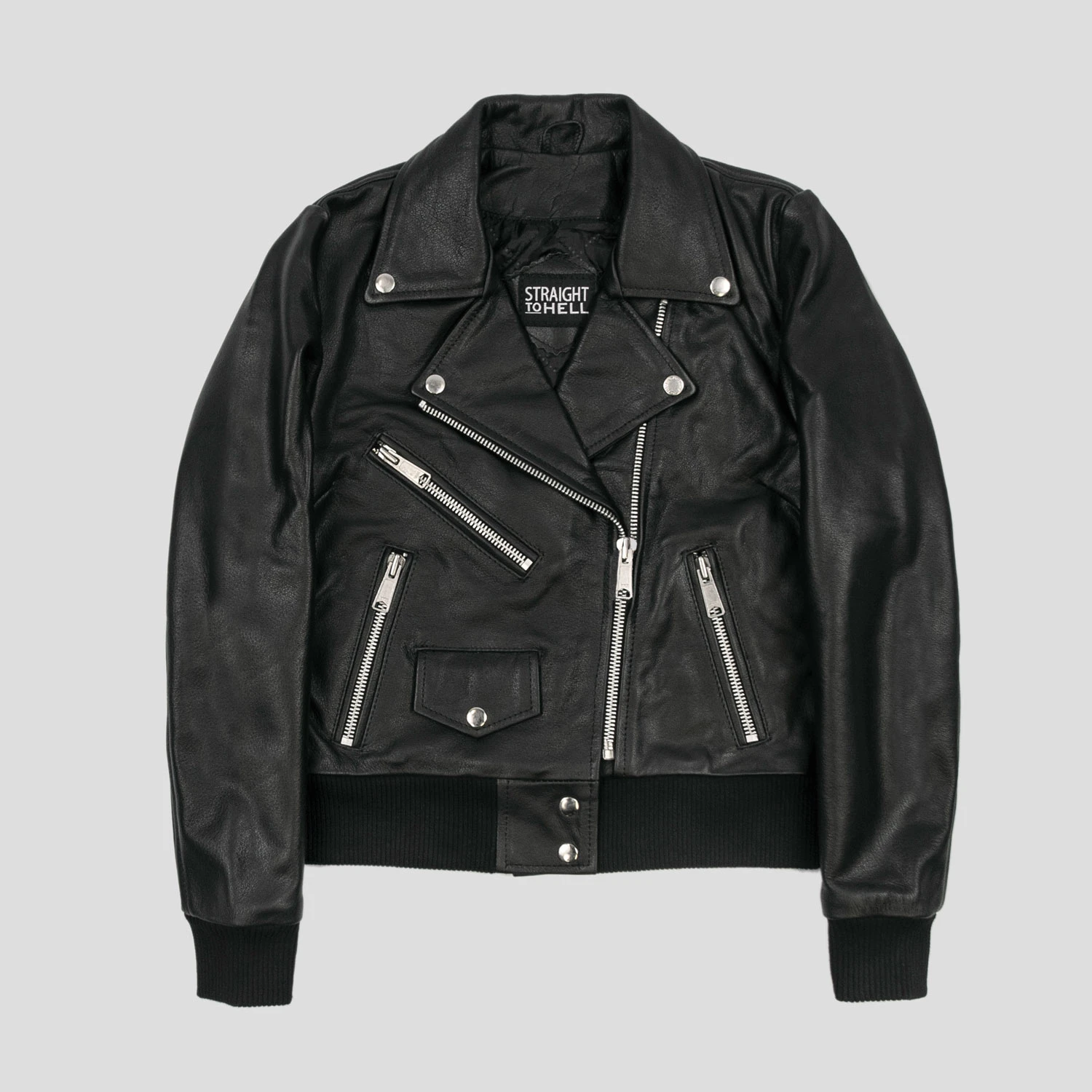 Baron – Black Leather Jacket (Size XS, S, M, XL, 2XL) 1 Baron – Black Leather Jacket (Size XS, S, M, XL, 2XL)
