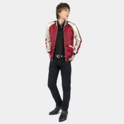 Boogie – Burgundy And Grey Reversible Souvenir Jacket (Size 2XS, XS, S, M, L, 3XL, 4XL) -Straight To Hell boo bur gry w 2