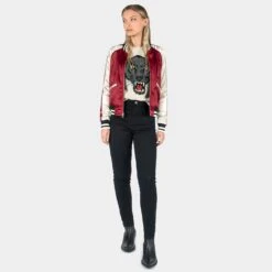 Boogie – Burgundy And Grey Reversible Souvenir Jacket (Size 2XS, XS, S, M, L, 3XL, 4XL) -Straight To Hell boo bur gry w 5