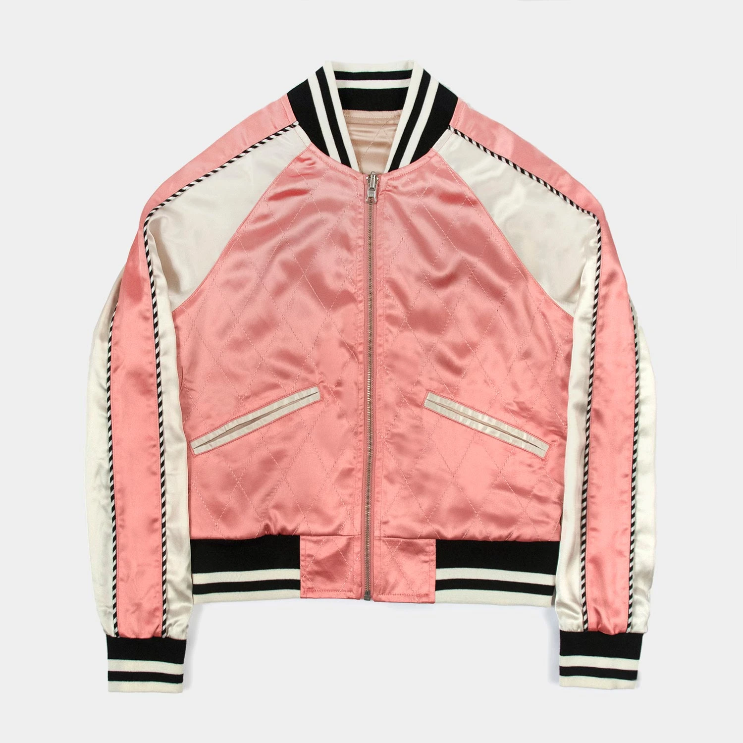 Boogie – Pink And Cream Reversible Souvenir Jacket (Size 2XS, XS, S, M, L, 4XL) 1 Boogie – Pink And Cream Reversible Souvenir Jacket (Size 2XS, XS, S, M, L, 4XL)