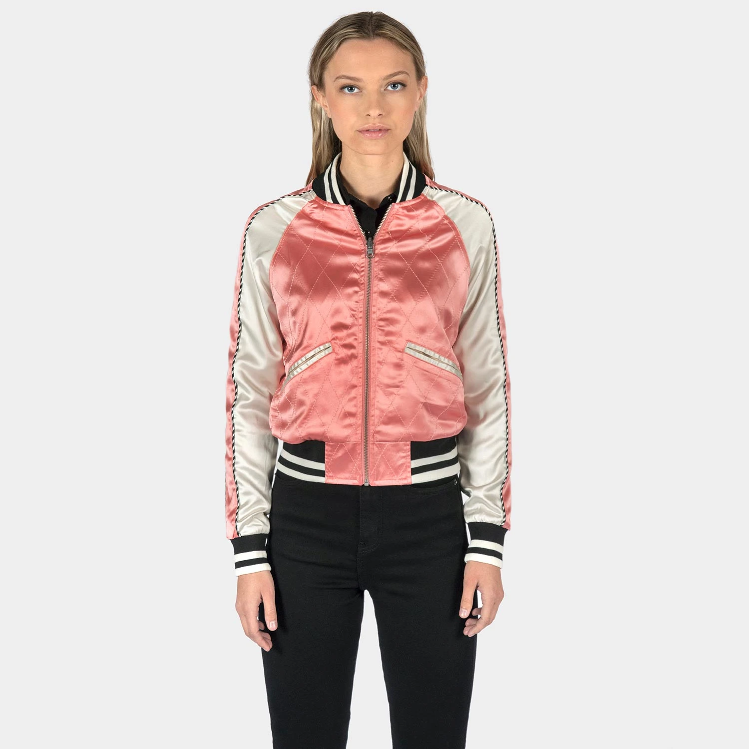Boogie – Pink And Cream Reversible Souvenir Jacket (Size 2XS, XS, S, M, L, 4XL) 3 Boogie – Pink And Cream Reversible Souvenir Jacket (Size 2XS, XS, S, M, L, 4XL) - Image 3