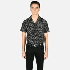 Boss Leopard – Black And Grey Leopard Print Shirt (Size XS, S, XL, 2XL) -Straight To Hell bos lep blk gry w 2