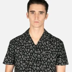 Boss Leopard – Black And Grey Leopard Print Shirt (Size XS, S, XL, 2XL) -Straight To Hell bos lep blk gry w 3