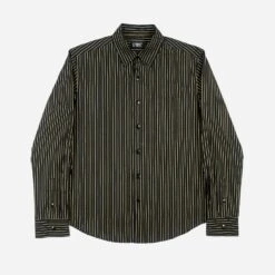 Break Foul – Black And Metallic Gold Striped Shirt (Size XS)