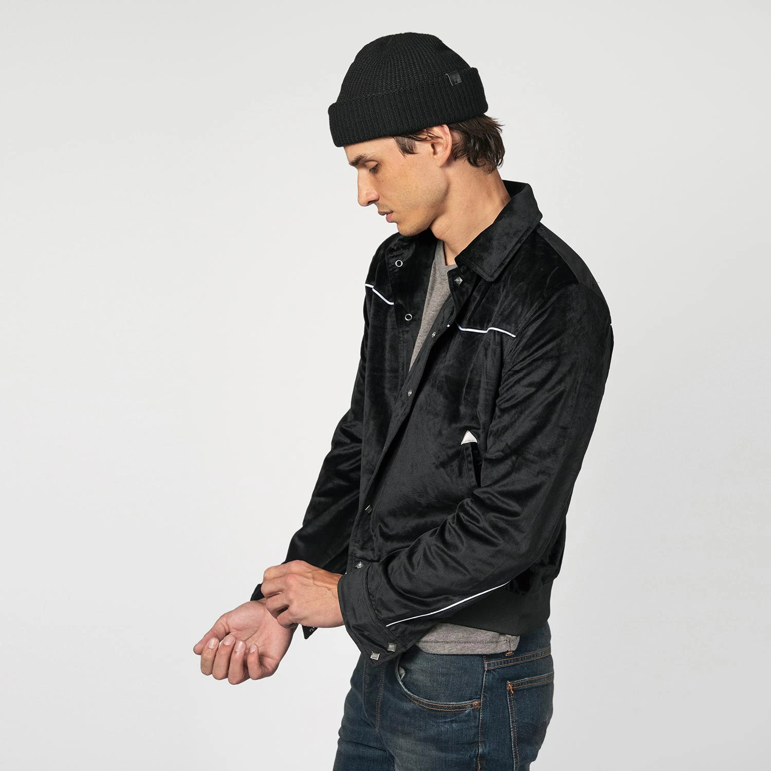 Bronson – Black Acrylic Beanie 2 Bronson – Black Acrylic Beanie - Image 2