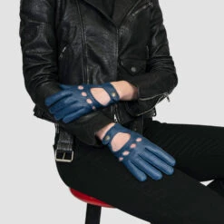 Bullitt – Antique Blue Leather Gloves (Size XS) 7 Bullitt – Antique Blue Leather Gloves (Size XS) -Straight To Hell bullitt ant blue web 3