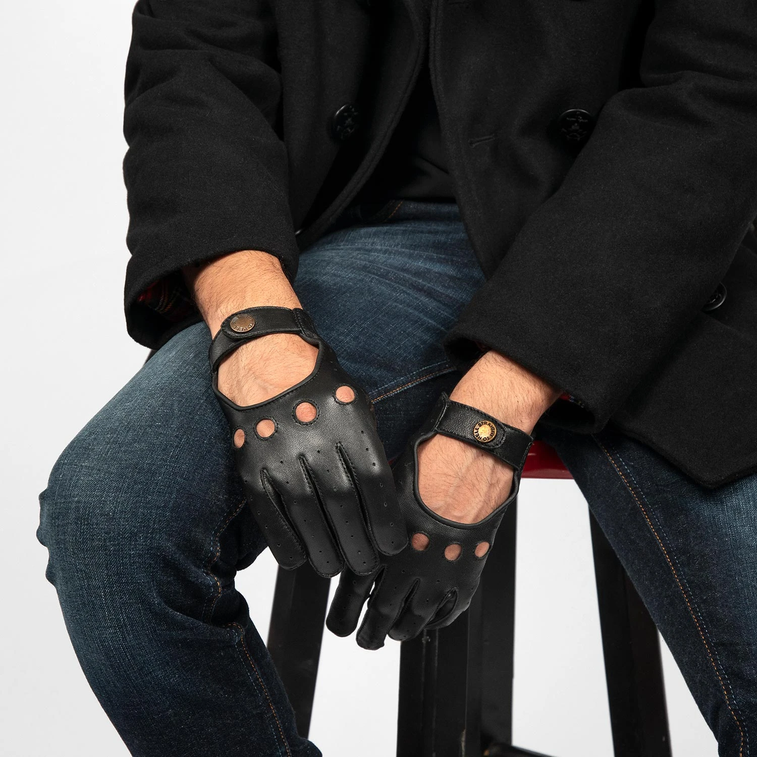 Bullitt – Black And Brass Leather Gloves 2 Bullitt – Black And Brass Leather Gloves - Image 2